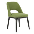 Matt black color green leather sophie chairs